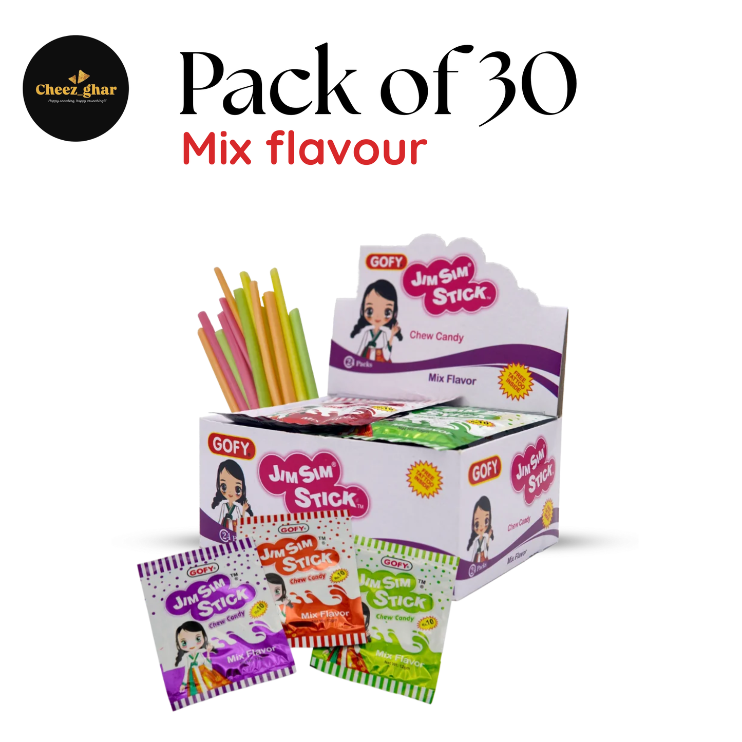 Jim Sim Sticks – Fruity Chewy Candy Sticks