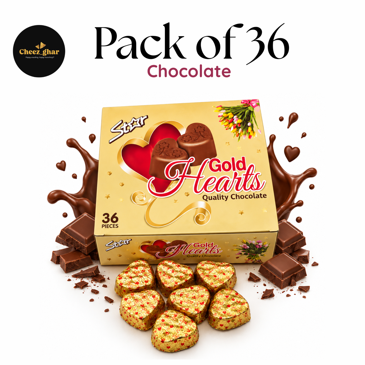 Gold hearts chocolate