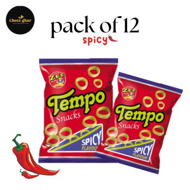 Zee Tempo Snacks Spicy Flavour Rings – Pack of 12