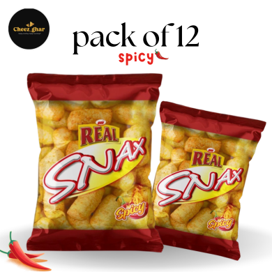 Real Snax Spicy Puff Snacks – Pack of 12